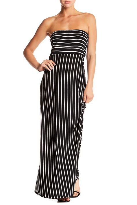 gucci black and white striped dress|black Gucci maxi dress.